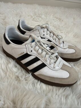 adidas Samba Men’s White Black and Brown Classic Sneakers